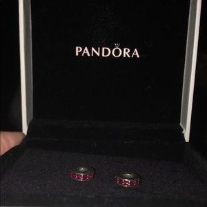 2 red ruby pandora spacers